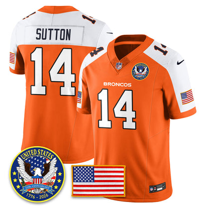 DEN Throwback "United States 250th Anniversary Patch" Vapor Limited Jersey - All Stitched