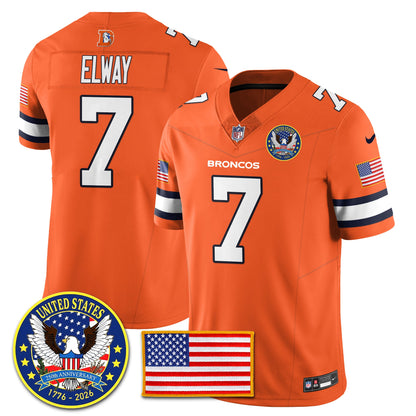 DEN Throwback "United States 250th Anniversary Patch" Vapor Limited Jersey - All Stitched