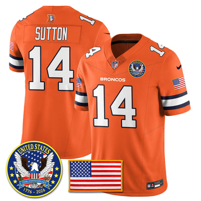 DEN Throwback "United States 250th Anniversary Patch" Vapor Limited Jersey - All Stitched