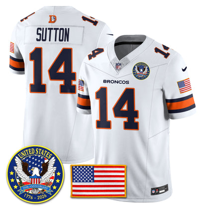 DEN Throwback "United States 250th Anniversary Patch" Vapor Limited Jersey - All Stitched