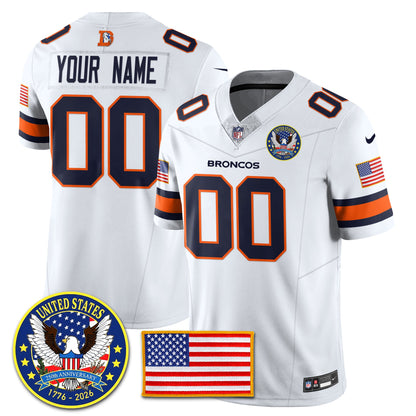 DEN Throwback "United States 250th Anniversary Patch" Vapor Limited Custom Jersey - All Stitched