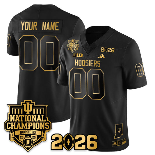 Custom Indiana Hoosiers Vapor Limited Football Gold Jersey - 2025 National Champions