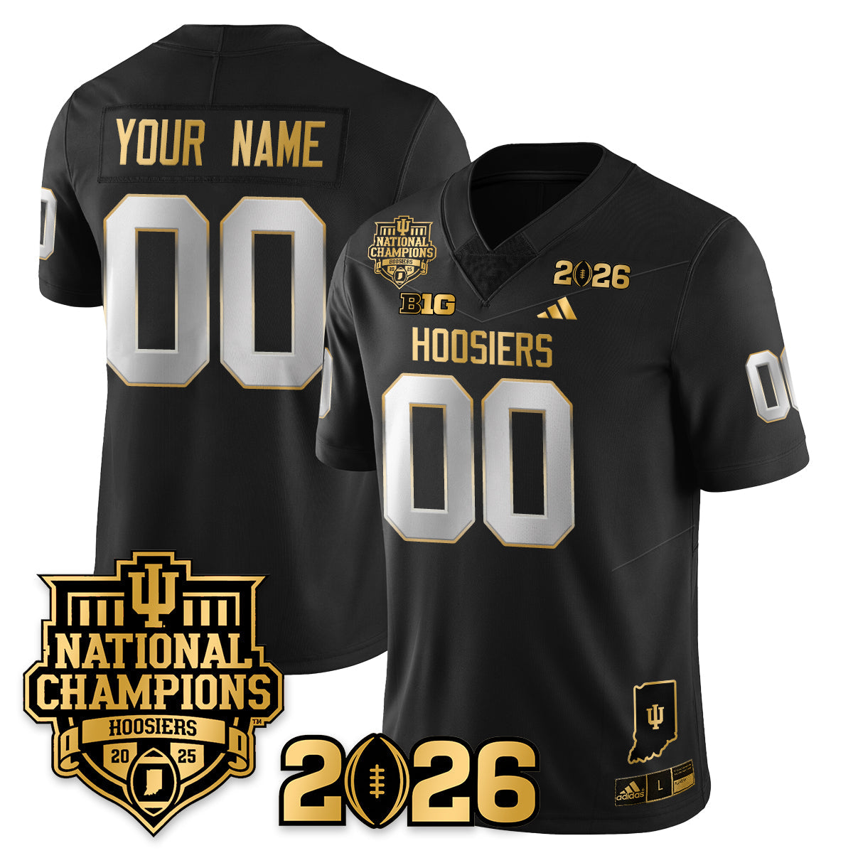 Custom Indiana Hoosiers Vapor Limited Football Gold Jersey - 2025 National Champions