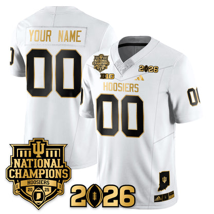 Custom Indiana Hoosiers Vapor Limited Football Gold Jersey - 2025 National Champions