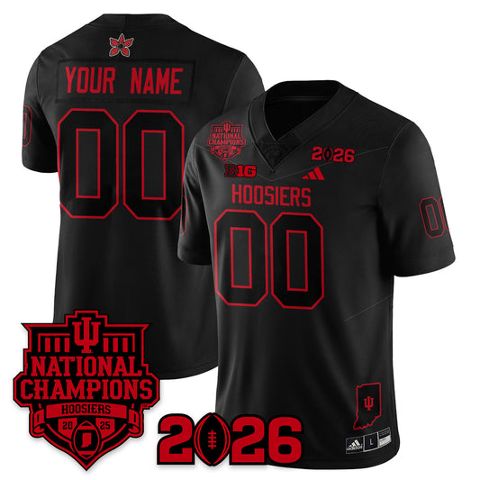 Custom Indiana Hoosiers Stranger Things Vapor Limited Football Jersey - 2025 National Champions - All Stitched