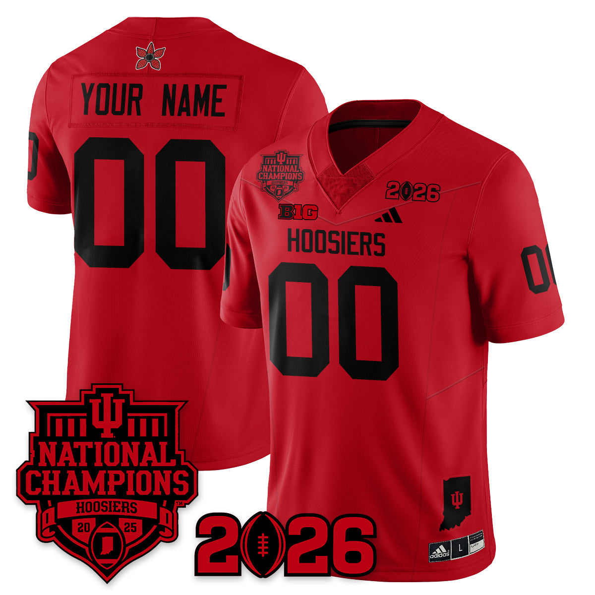 Custom Indiana Hoosiers Stranger Things Vapor Limited Football Jersey - 2025 National Champions