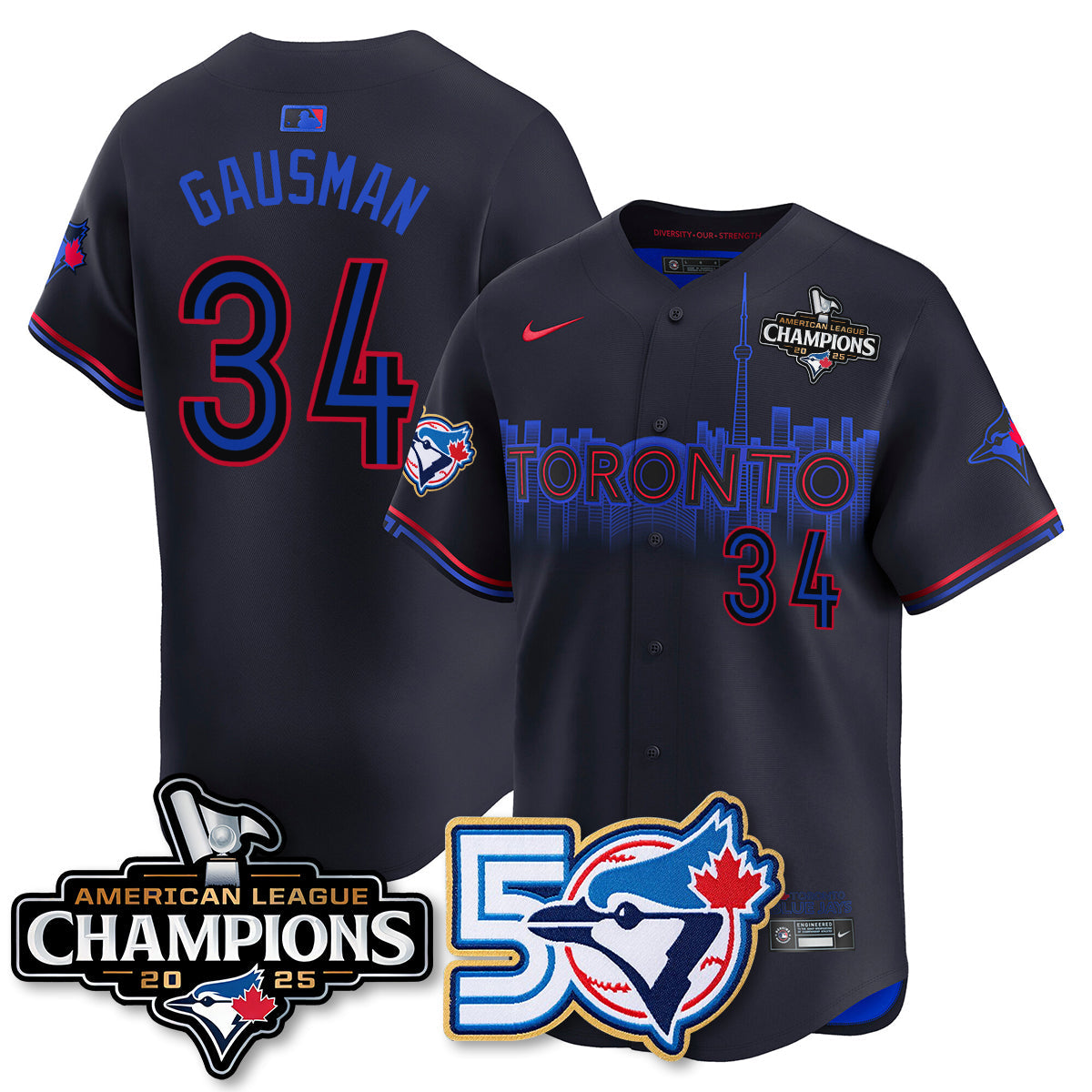 TOR 2025 American League Champions Vapor Limited Jersey - 50th Season - All Stitched