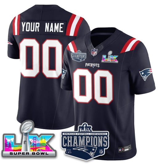 NE 2025 AFC Champions Vapor Limited Custom Jersey - All Stitched