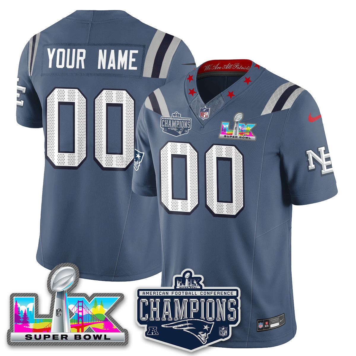 NE 2025 AFC Champions Vapor Limited Custom Jersey