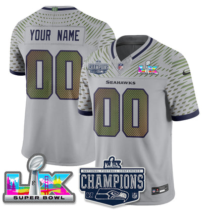SEA 2025 NFC Champions Vapor Limited Custom Jersey - All Stitched