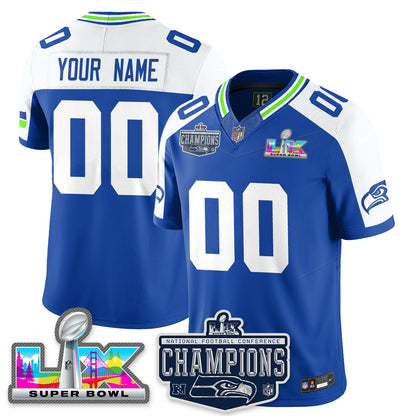 SEA 2025 NFC Champions Vapor Limited Custom Jersey - All Stitched