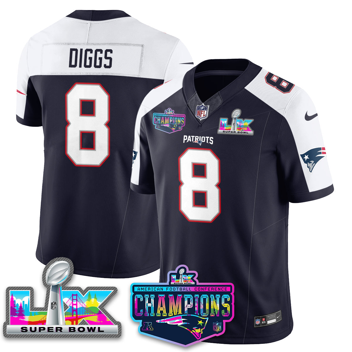 NE 2025 Vapor Jersey - AFC Champions Limited Patch
