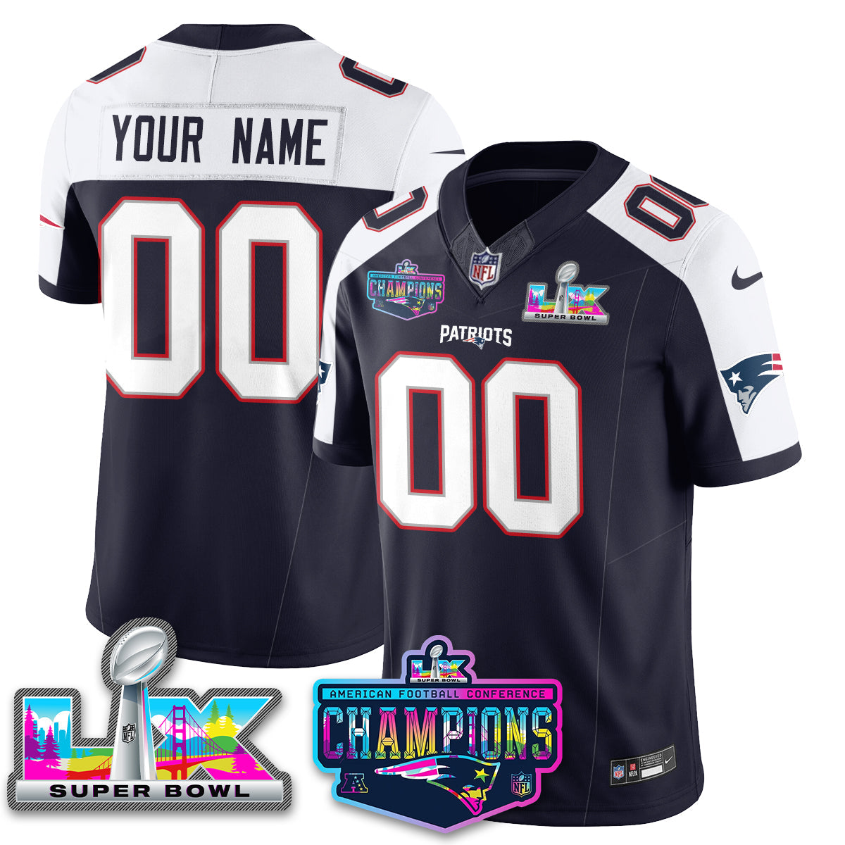 Custom NE 2025 Vapor Jersey - AFC Champions Limited Patch