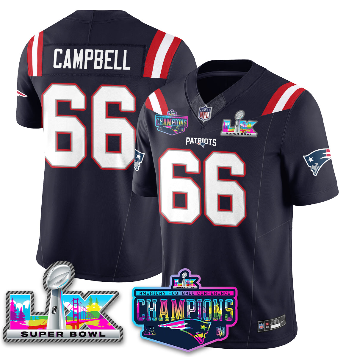 NE 2025 Vapor Jersey - AFC Champions Limited Patch