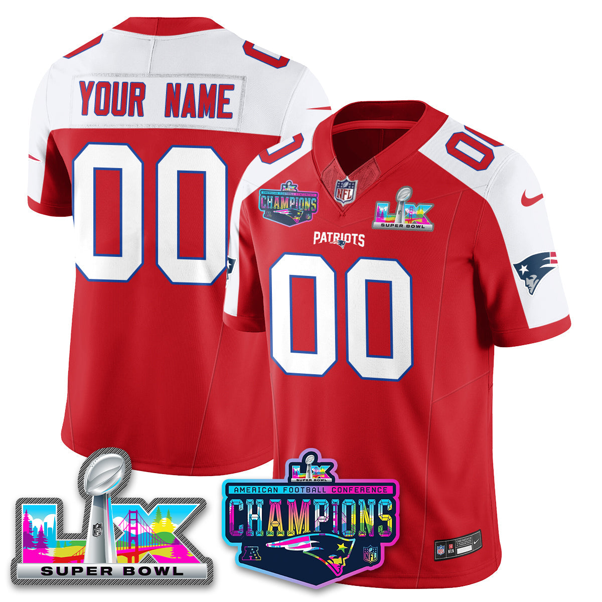 Custom NE 2025 Vapor Jersey - AFC Champions Limited Patch