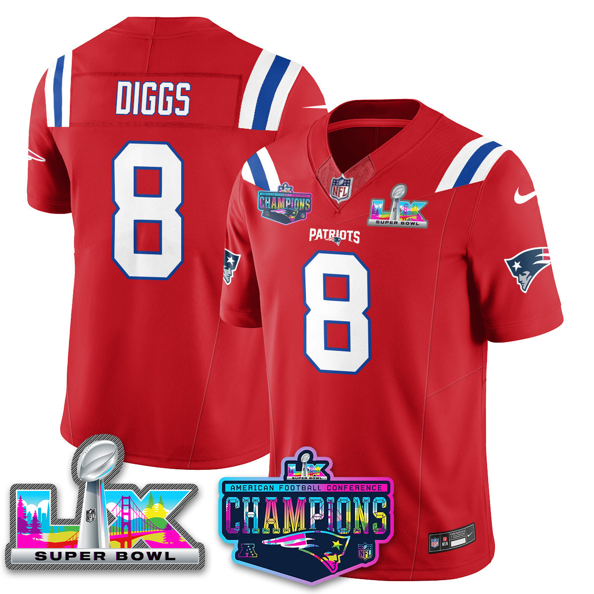 NE 2025 Vapor Jersey - AFC Champions Limited Patch