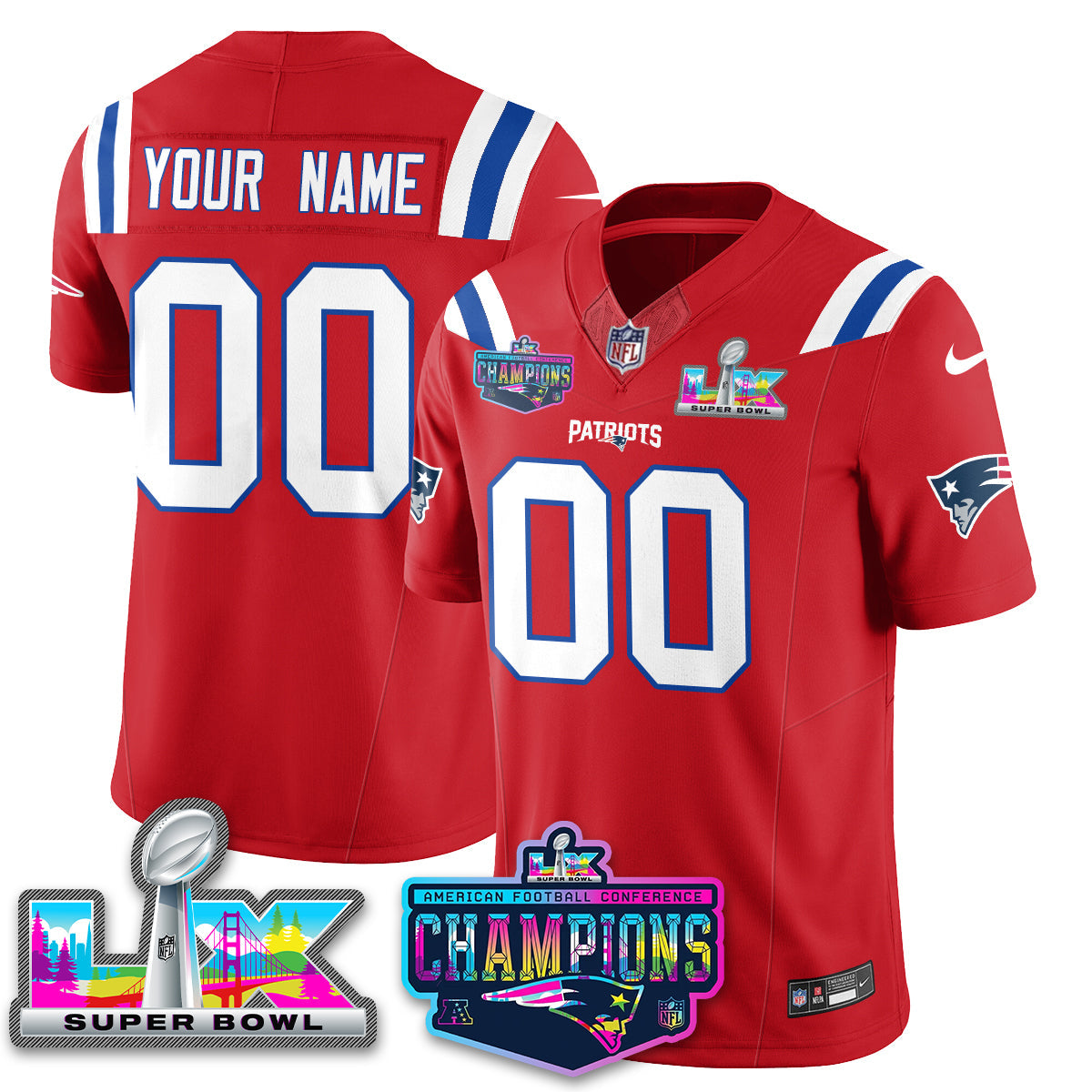 Custom NE 2025 Vapor Jersey - AFC Champions Limited Patch