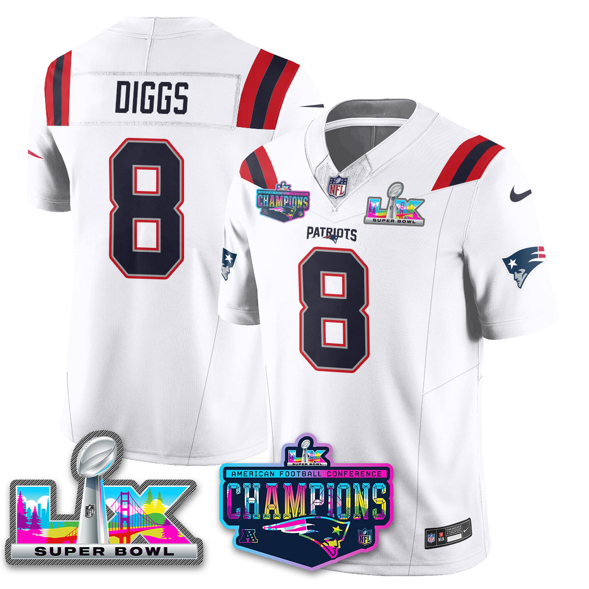 NE 2025 Vapor Jersey - AFC Champions Limited Patch