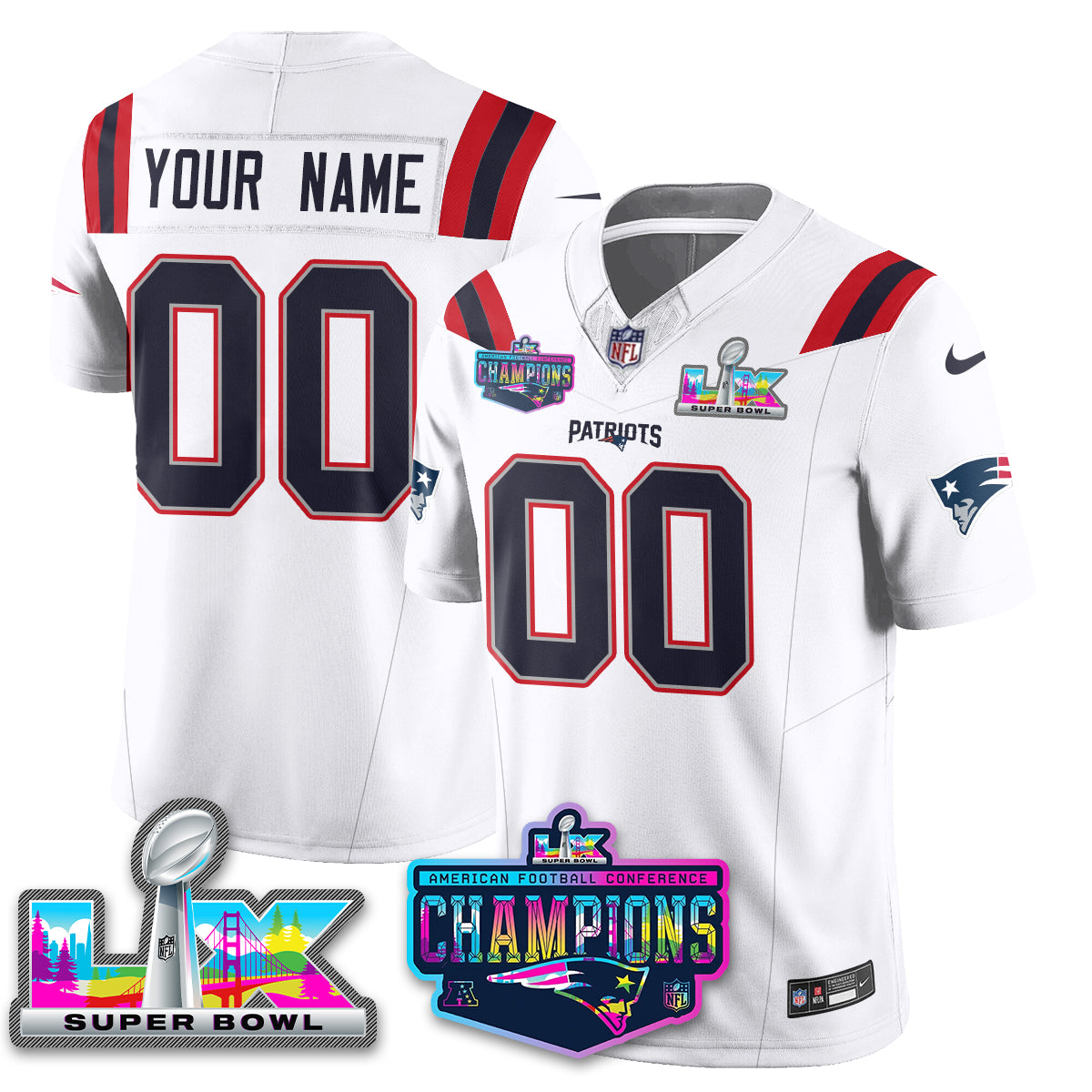 Custom NE 2025 Vapor Jersey - AFC Champions Limited Patch