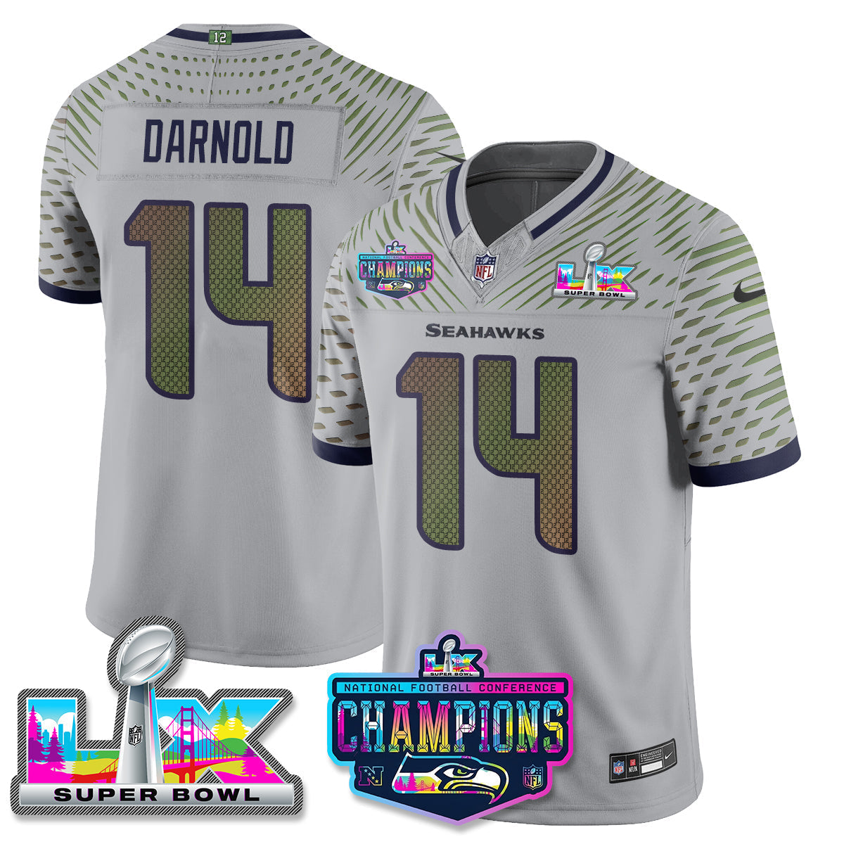 SEA 2025 Vapor Limited Jersey - NFC Champions Limited Patch - All Stitched