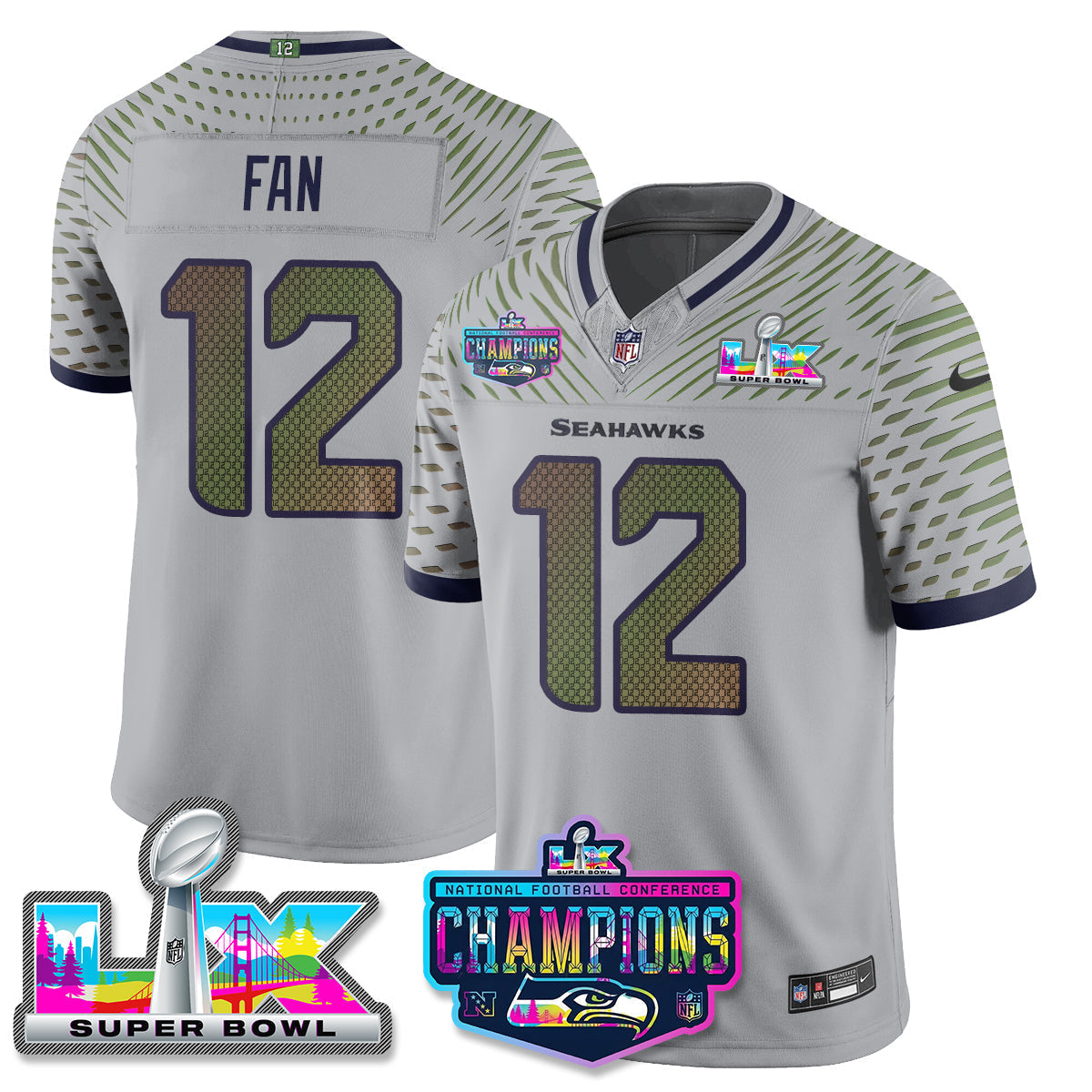 SEA 2025 Vapor Limited Jersey - NFC Champions Limited Patch - All Stitched