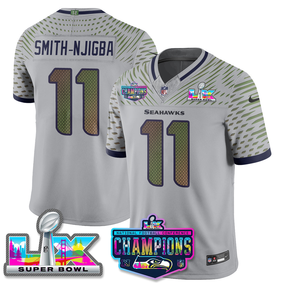 SEA 2025 Vapor Limited Jersey - NFC Champions Limited Patch - All Stitched