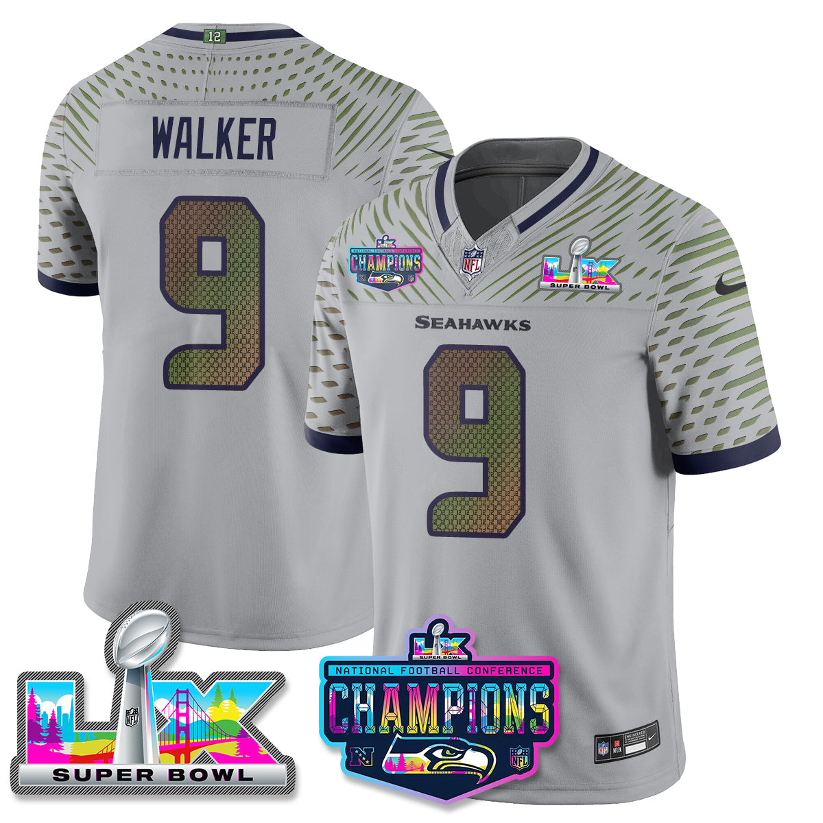 SEA 2025 Vapor Limited Jersey - NFC Champions Limited Patch - All Stitched