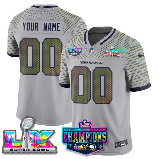 Custom SEA 2025 Vapor Limited Jersey - NFC Champions Limited Patch - All Stitched