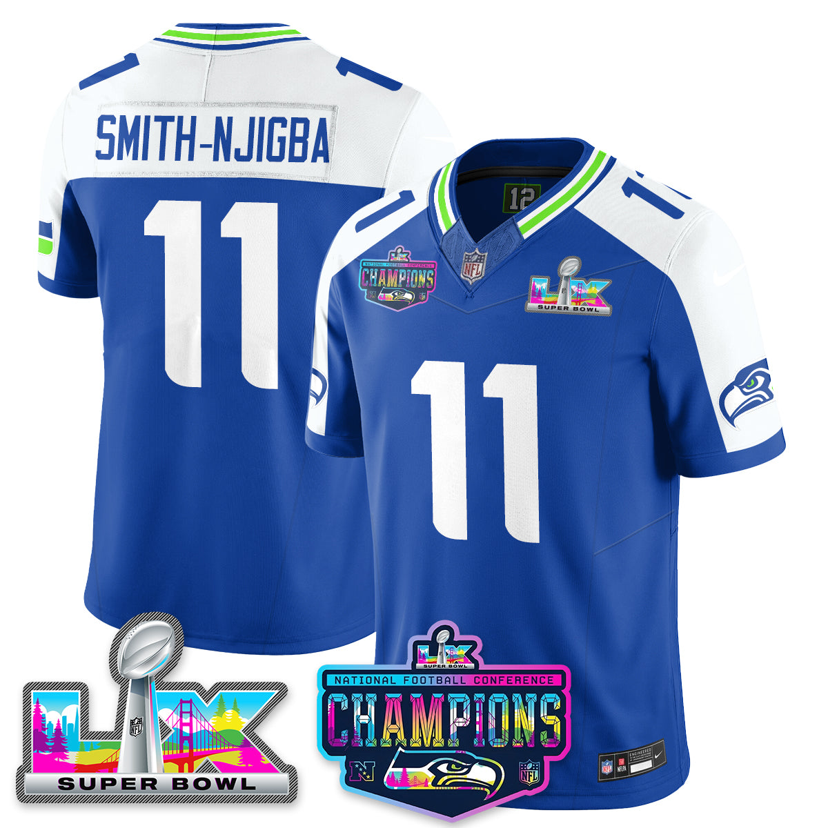 SEA 2025 Vapor Limited Jersey - NFC Champions Limited Patch - All Stitched
