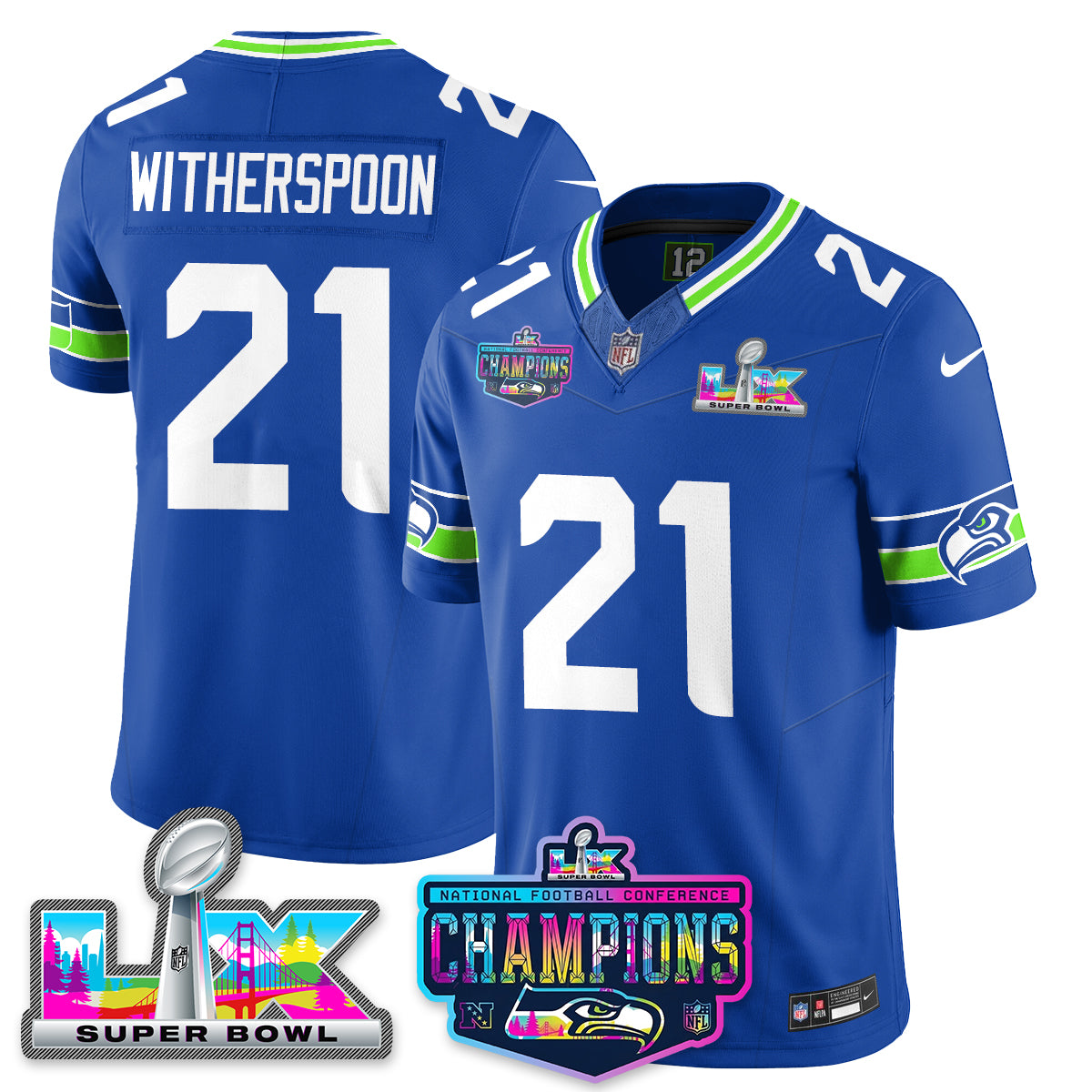 SEA 2025 Vapor Limited Jersey - NFC Champions Limited Patch - All Stitched