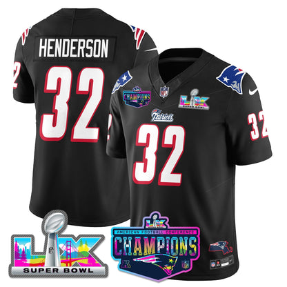 NE 1996 Throwback Limited Vapor Jersey - 2025 AFC Champions Limited Patch - All Stitched