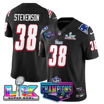 NE 1996 Throwback Limited Vapor Jersey - 2025 AFC Champions Limited Patch - All Stitched