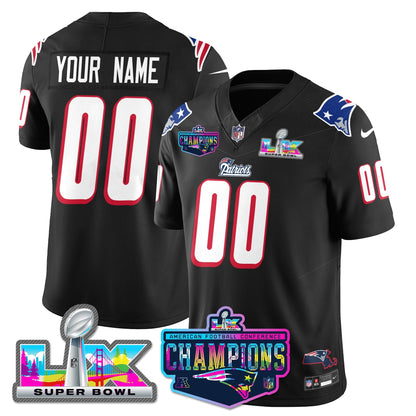 NE 1996 Throwback Limited Vapor Jersey - 2025 AFC Champions Limited Patch - All Stitched