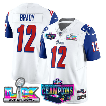 NE 1996 Throwback Limited Vapor Jersey - 2025 AFC Champions Limited Patch - All Stitched