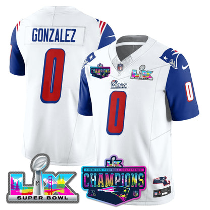 NE 1996 Throwback Limited Vapor Jersey - 2025 AFC Champions Limited Patch - All Stitched