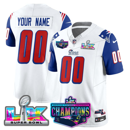 NE 1996 Throwback Limited Vapor Jersey - 2025 AFC Champions Limited Patch - All Stitched