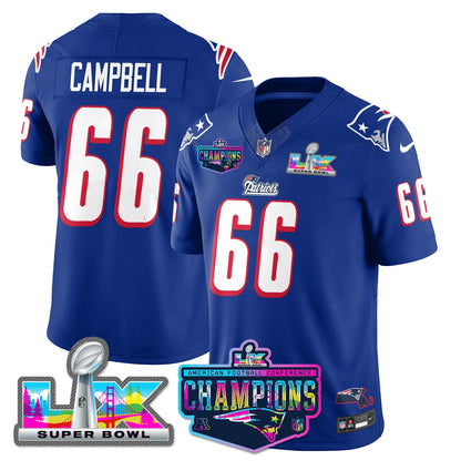 NE 1996 Throwback Limited Vapor Jersey - 2025 AFC Champions Limited Patch - All Stitched