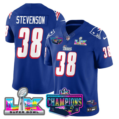 NE 1996 Throwback Limited Vapor Jersey - 2025 AFC Champions Limited Patch - All Stitched