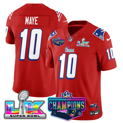 NE 1996 Throwback Limited Vapor Jersey - 2025 AFC Champions Limited Patch - All Stitched