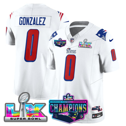 NE 1996 Throwback Limited Vapor Jersey - 2025 AFC Champions Limited Patch - All Stitched