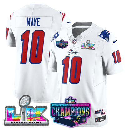 NE 1996 Throwback Limited Vapor Jersey - 2025 AFC Champions Limited Patch - All Stitched