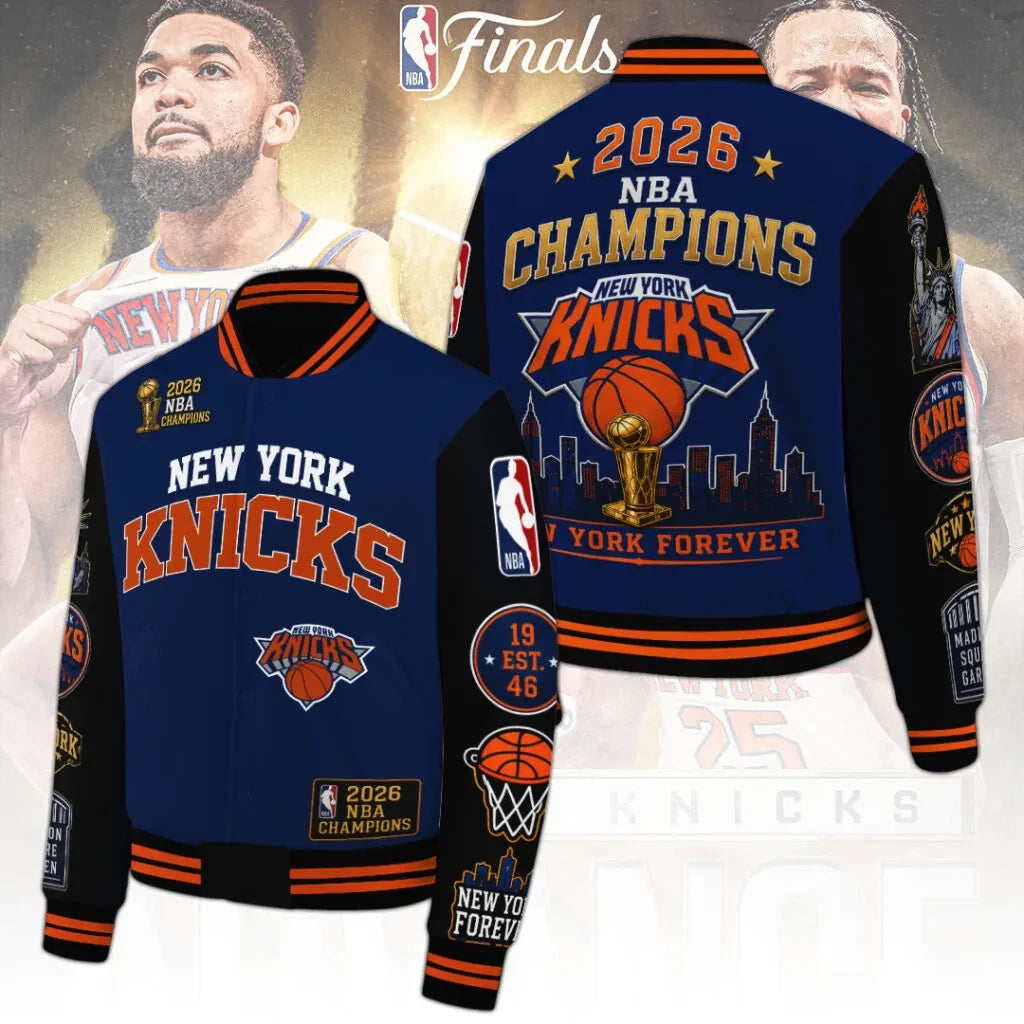 NYK 2026 NBA Finals Champions Limited Edition Varsity Jacket V3- Printed