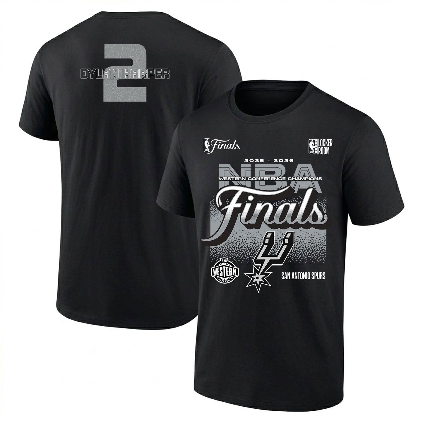SAS 2026 NBA Western Conference Champions Printed T-Shirt V3