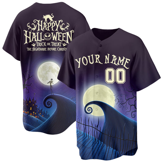 Nightmare Halloween 2026 Custom Name Baseball Jersey