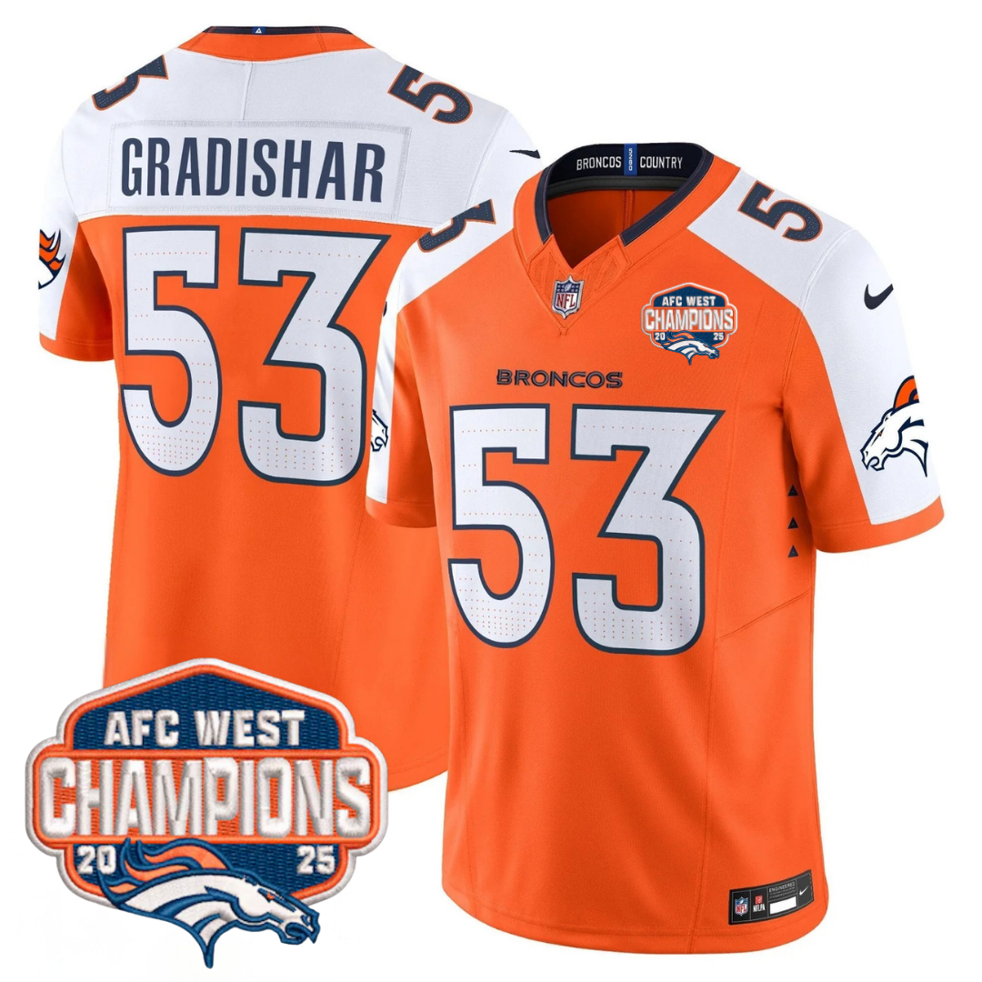 DEN AFC West Champions Patch Vapor Limited Jersey V2 - All Stitched