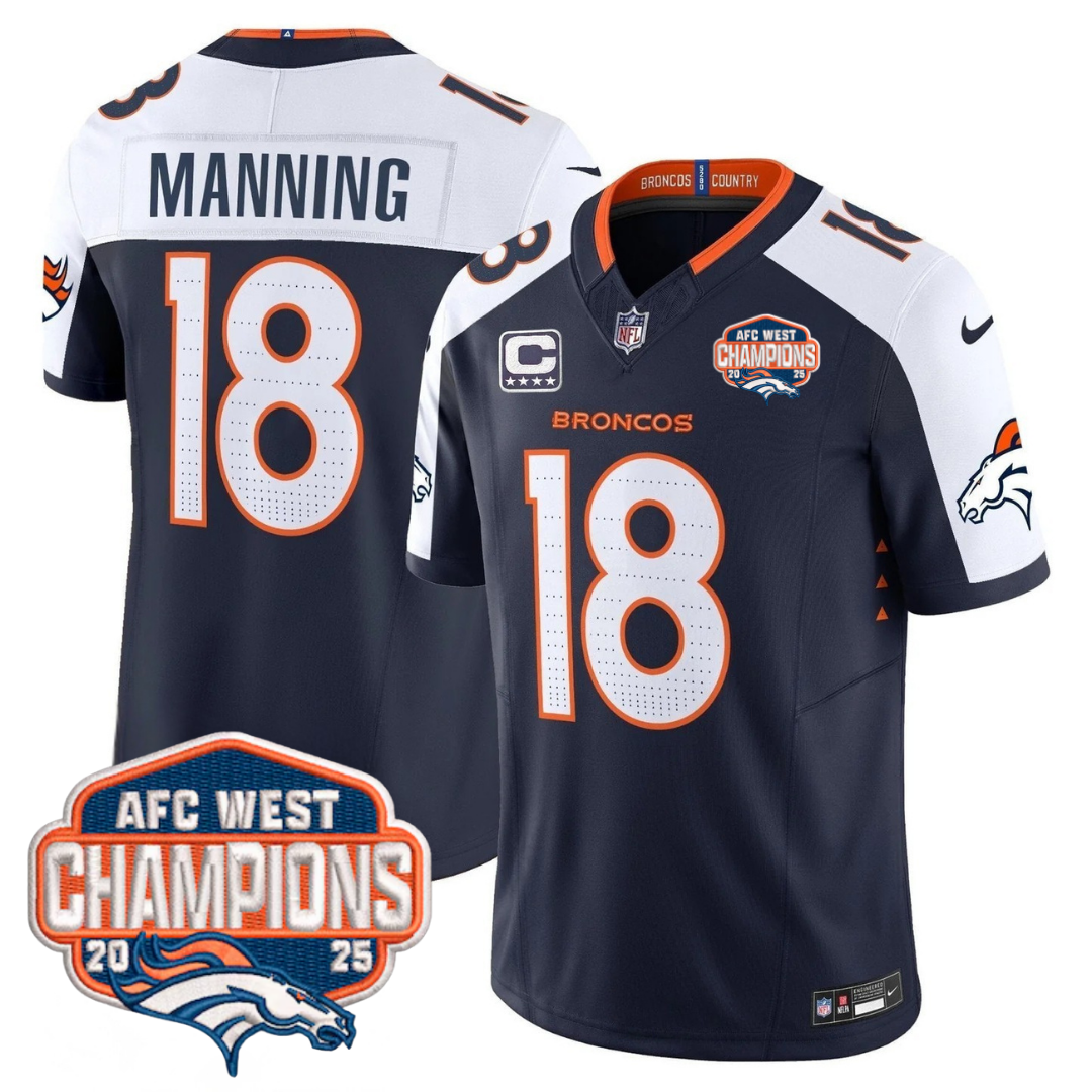 DEN AFC West Champions Patch Vapor Limited Jersey V2 - All Stitched
