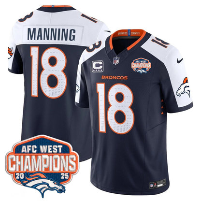 DEN AFC West Champions Patch Vapor Limited Jersey V2 - All Stitched