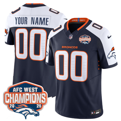 DEN AFC West Champions Patch Vapor Limited Jersey V2 - All Stitched