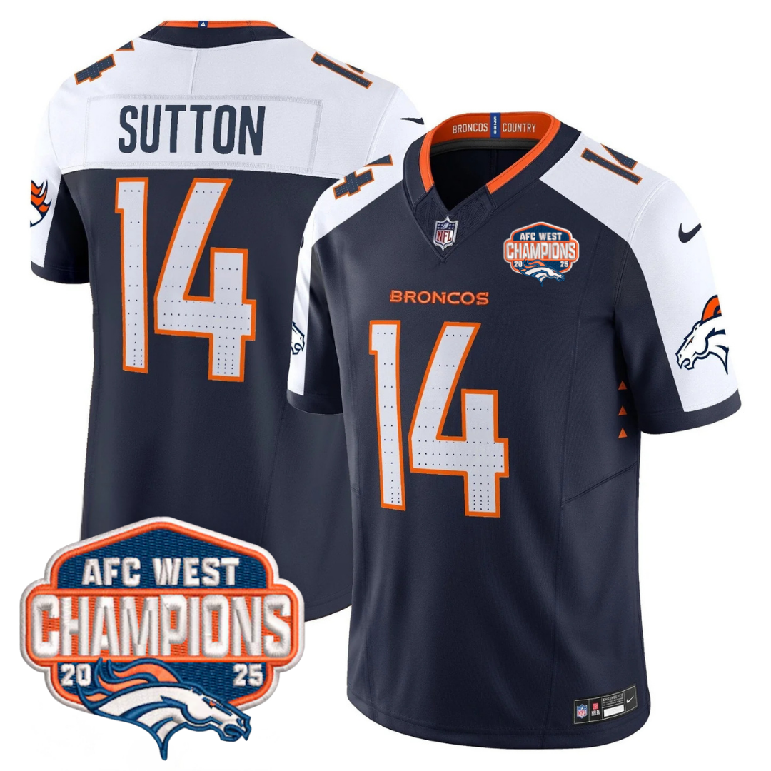 DEN AFC West Champions Patch Vapor Limited Jersey V2 - All Stitched