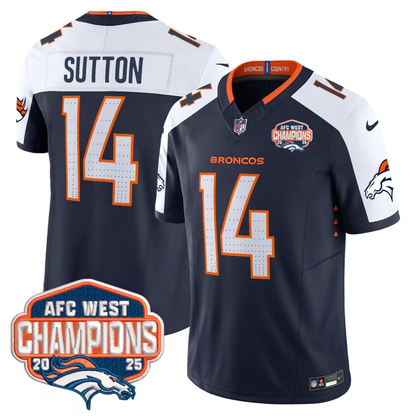 DEN AFC West Champions Patch Vapor Limited Jersey V2 - All Stitched